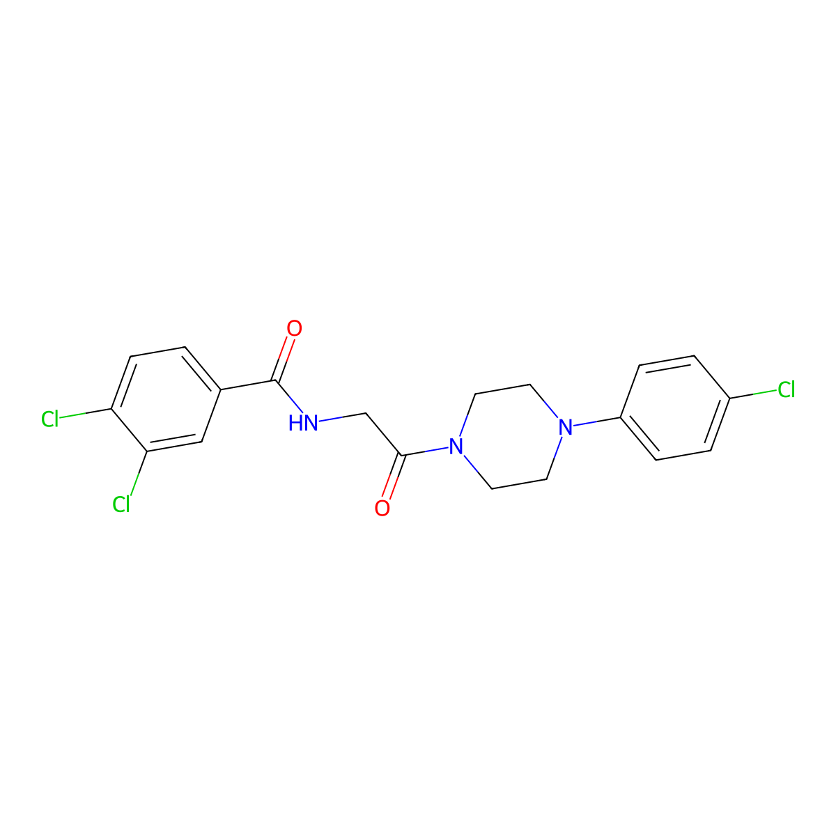3,4-dichloro-N-{2-[4-(4-chlorophenyl)piperazino]-2-oxoethyl}benzenecarboxamide molecular structure, CAS 338419-59-3