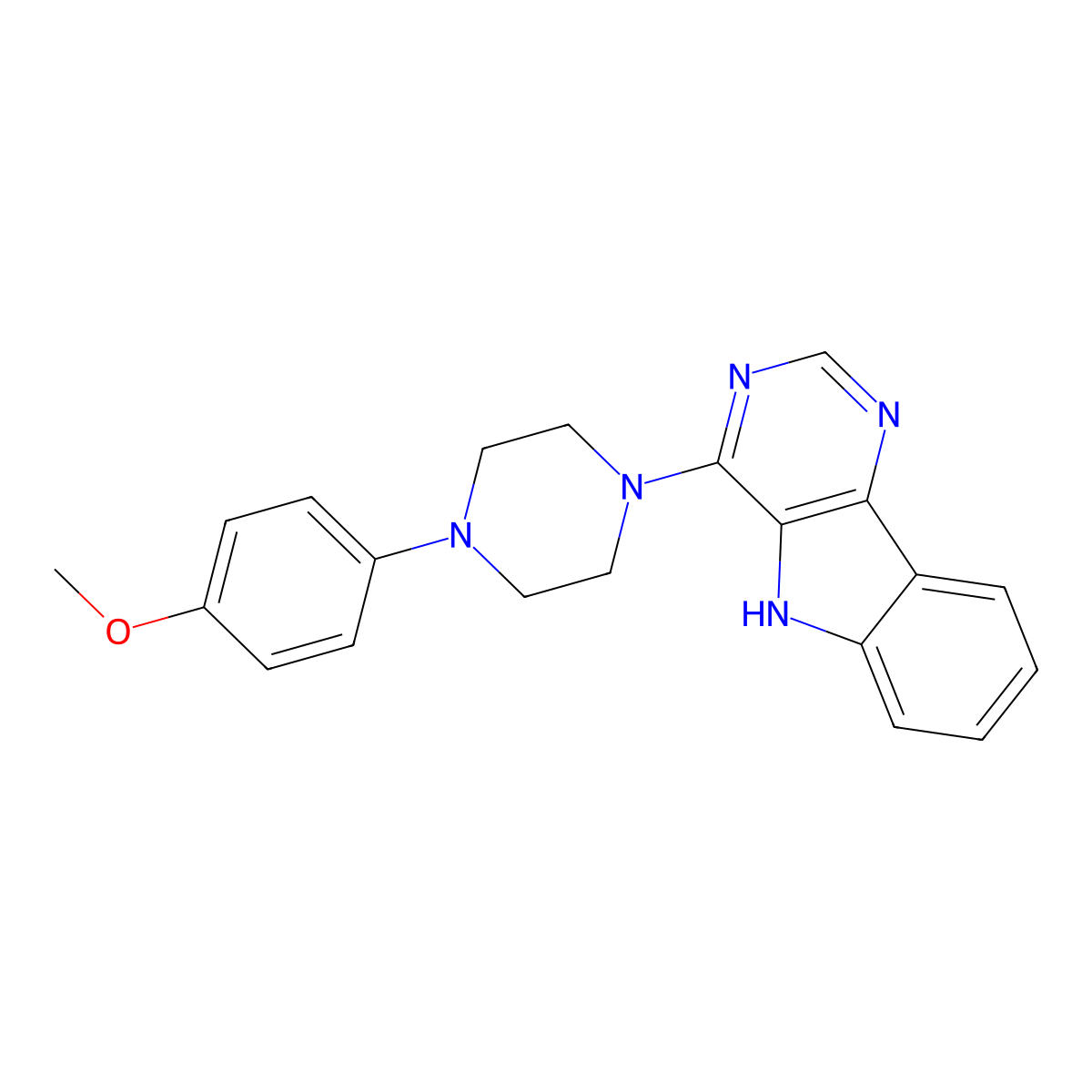 4-[4-(4-methoxyphenyl)piperazino]-5H-pyrimido[5,4-b]indole molecular structure, CAS 338419-63-9