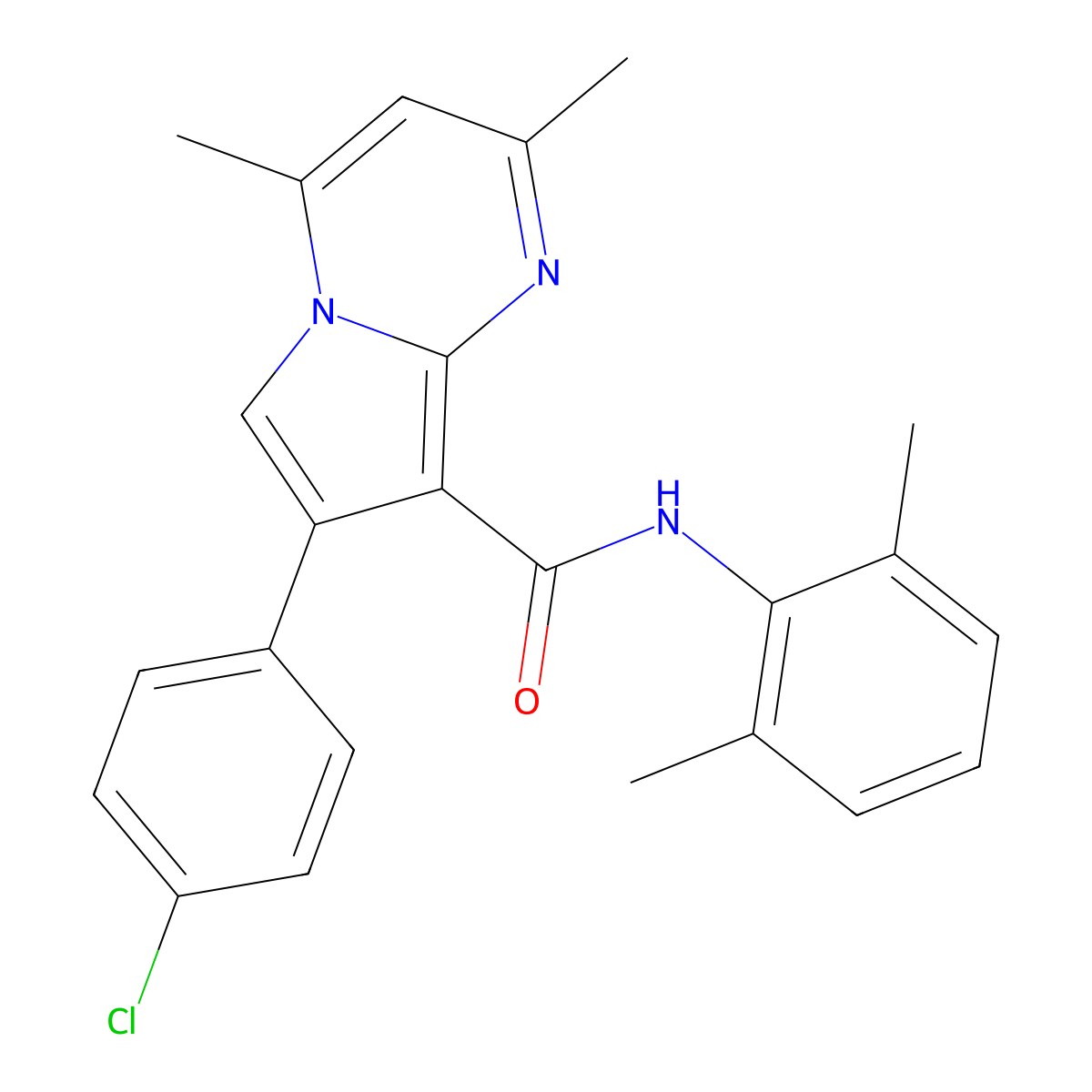 7-(4-chlorophenyl)-N-(2,6-dimethylphenyl)-2,4-dimethylpyrrolo[1,2-a]pyrimidine-8-carboxamide molecular structure, CAS 338419-66-2