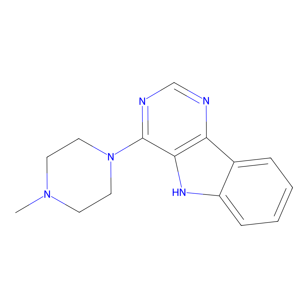 4-(4-methylpiperazino)-5H-pyrimido[5,4-b]indole molecular structure, CAS 338419-70-8