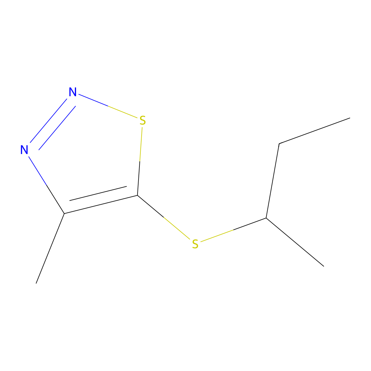 5-(Sec-butylsulfanyl)-4-methyl-1,2,3-thiadiazole molecular structure, CAS 338419-71-9