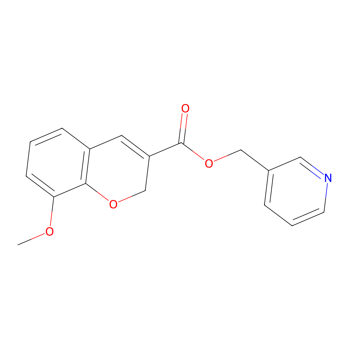 3-pyridinylmethyl 8-methoxy-2H-chromene-3-carboxylate molecular structure, CAS 338419-73-1