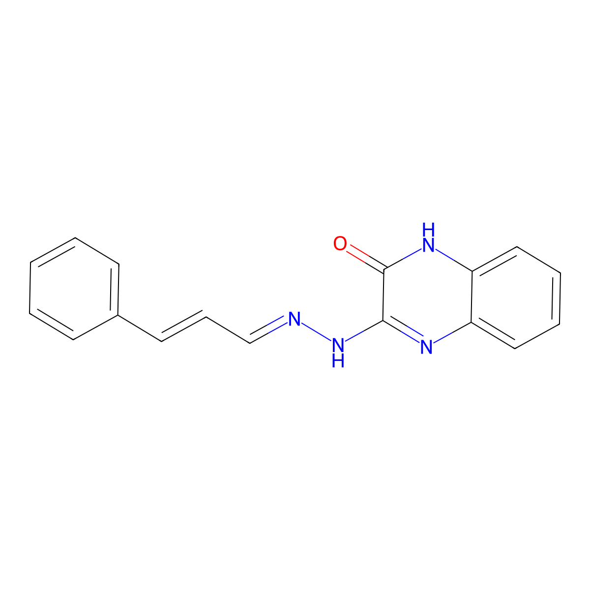 3-phenylacrylaldehyde N-(3-oxo-3,4-dihydro-2-quinoxalinyl)hydrazone molecular structure, CAS 338419-76-4