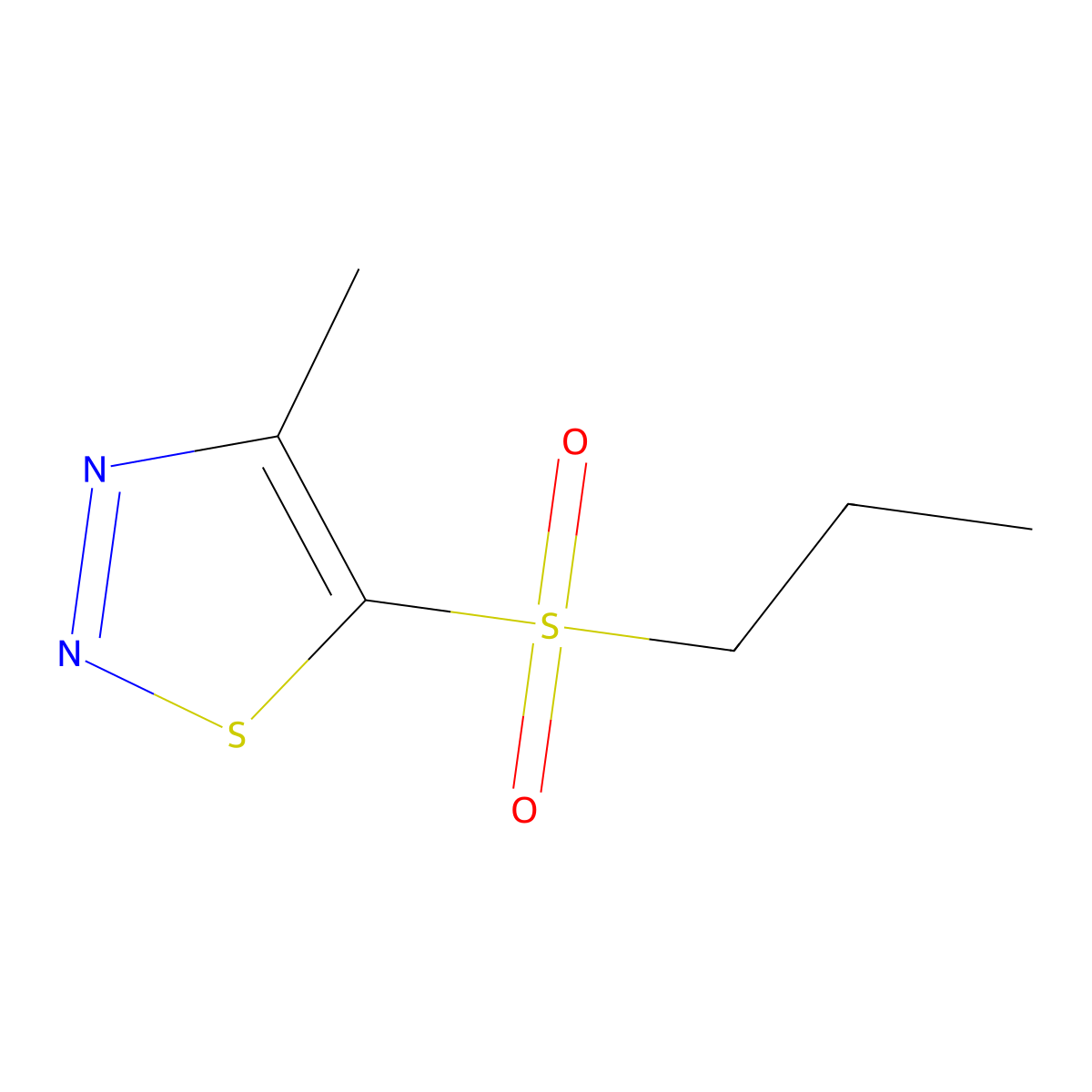 4-Methyl-1,2,3-thiadiazol-5-yl propyl sulfone molecular structure, CAS 338419-83-3