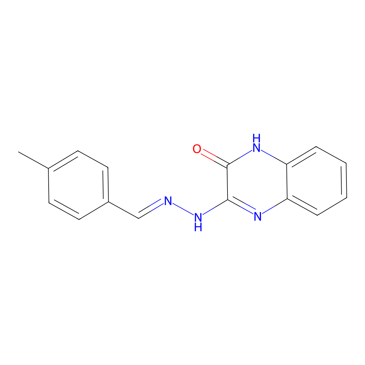 (E)-3-(2-(4-Methylbenzylidene)hydrazinyl)quinoxalin-2(1H)-one molecular structure, CAS 338419-88-8