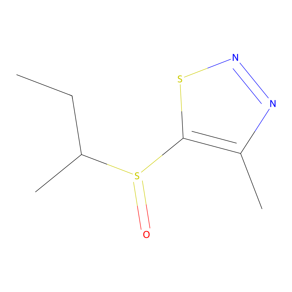 5-(Sec-butylsulfinyl)-4-methyl-1,2,3-thiadiazole molecular structure, CAS 338419-93-5