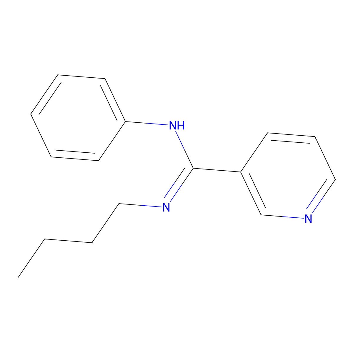 N'-butyl-N-phenyl-3-pyridinecarboximidamide molecular structure, CAS 338419-95-7