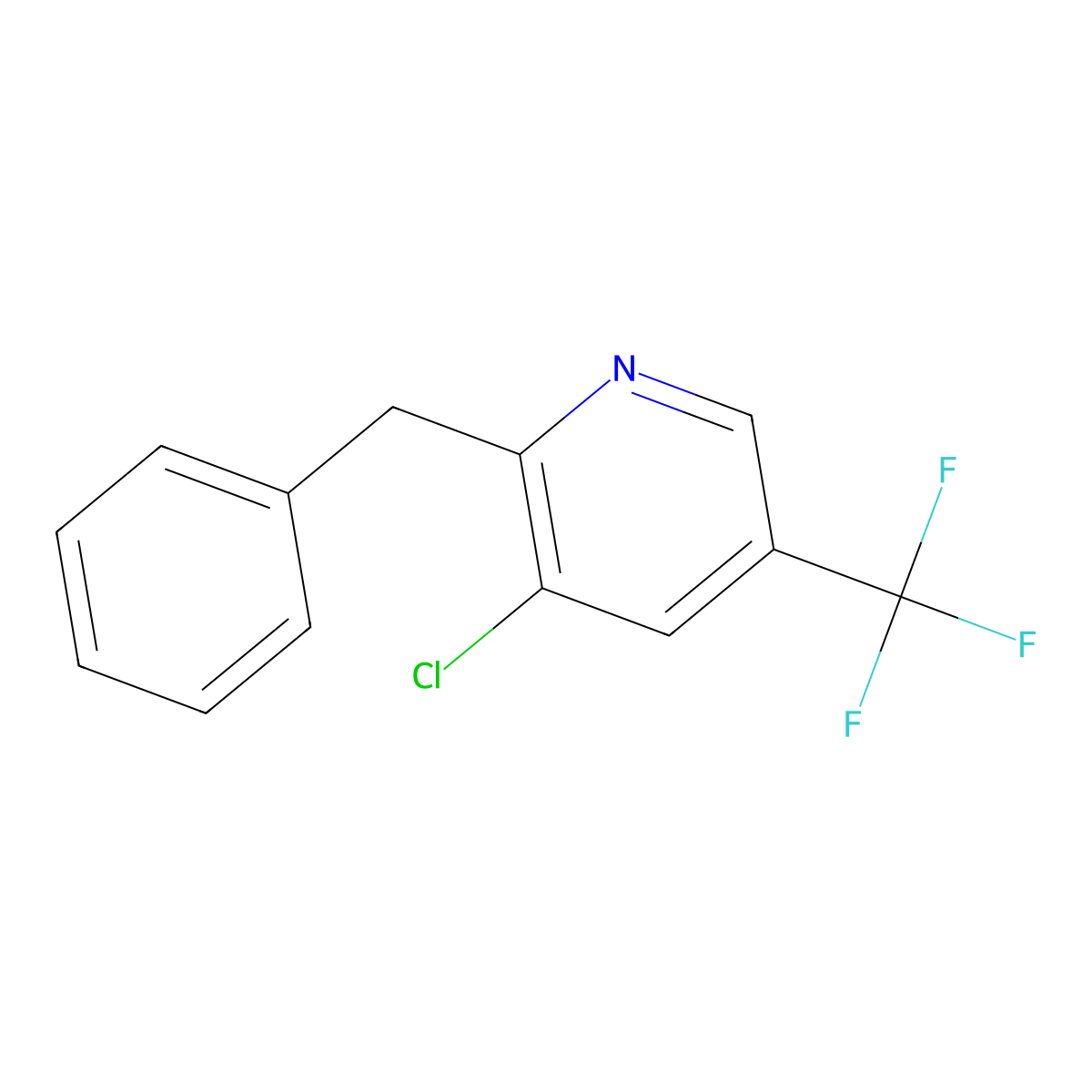 2-Benzyl-3-chloro-5-(trifluoromethyl)pyridine molecular structure, CAS 338419-96-8
