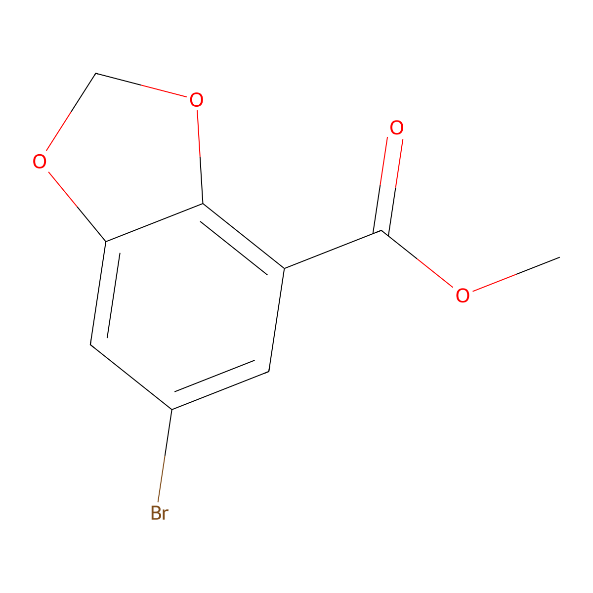 Methyl 6-bromobenzo[d][1,3]dioxole-4-carboxylate molecular structure, CAS 33842-18-1
