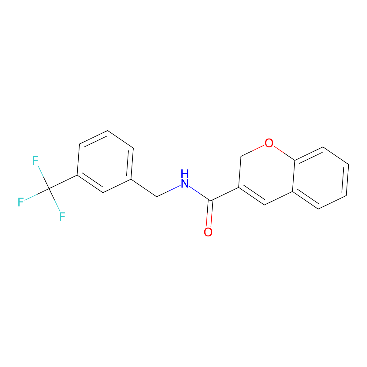 N-[3-(trifluoromethyl)benzyl]-2H-chromene-3-carboxamide molecular structure, CAS 338420-01-2