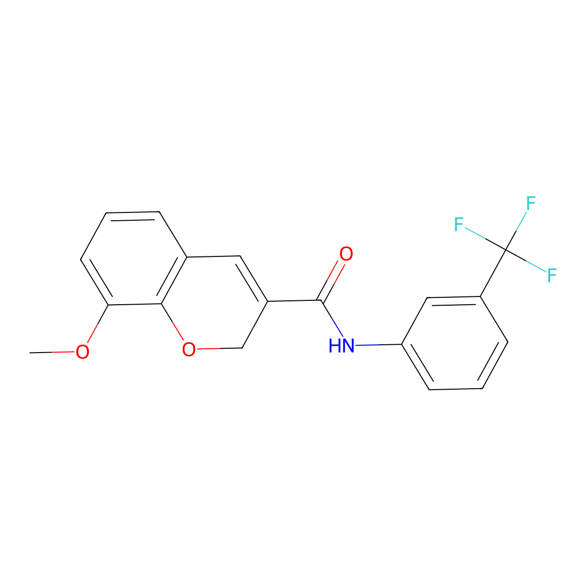 8-methoxy-N-[3-(trifluoromethyl)phenyl]-2H-chromene-3-carboxamide molecular structure, CAS 338420-09-0