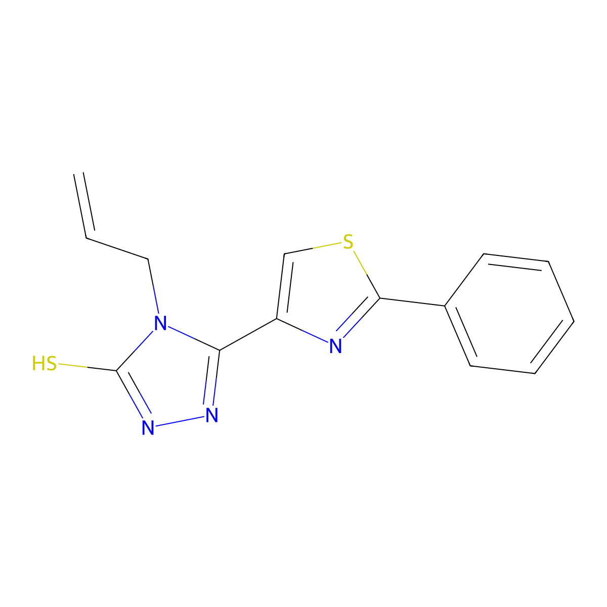 4-allyl-5-(2-phenyl-1,3-thiazol-4-yl)-4H-1,2,4-triazole-3-thiol molecular structure, CAS 338420-11-4