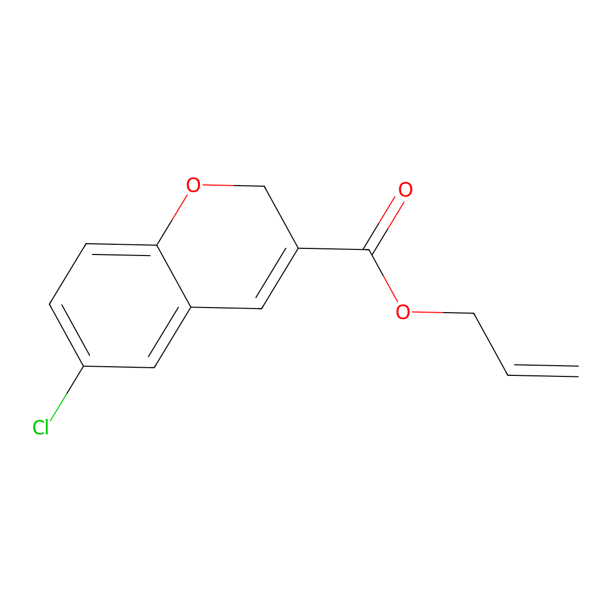 allyl 6-chloro-2H-chromene-3-carboxylate molecular structure, CAS 338420-13-6