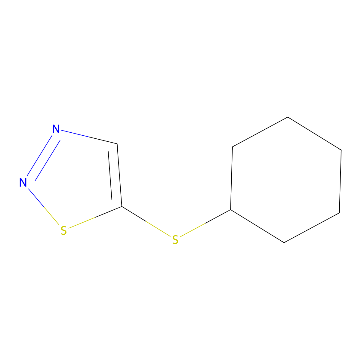 5-(Cyclohexylsulfanyl)-1,2,3-thiadiazole molecular structure, CAS 338420-18-1