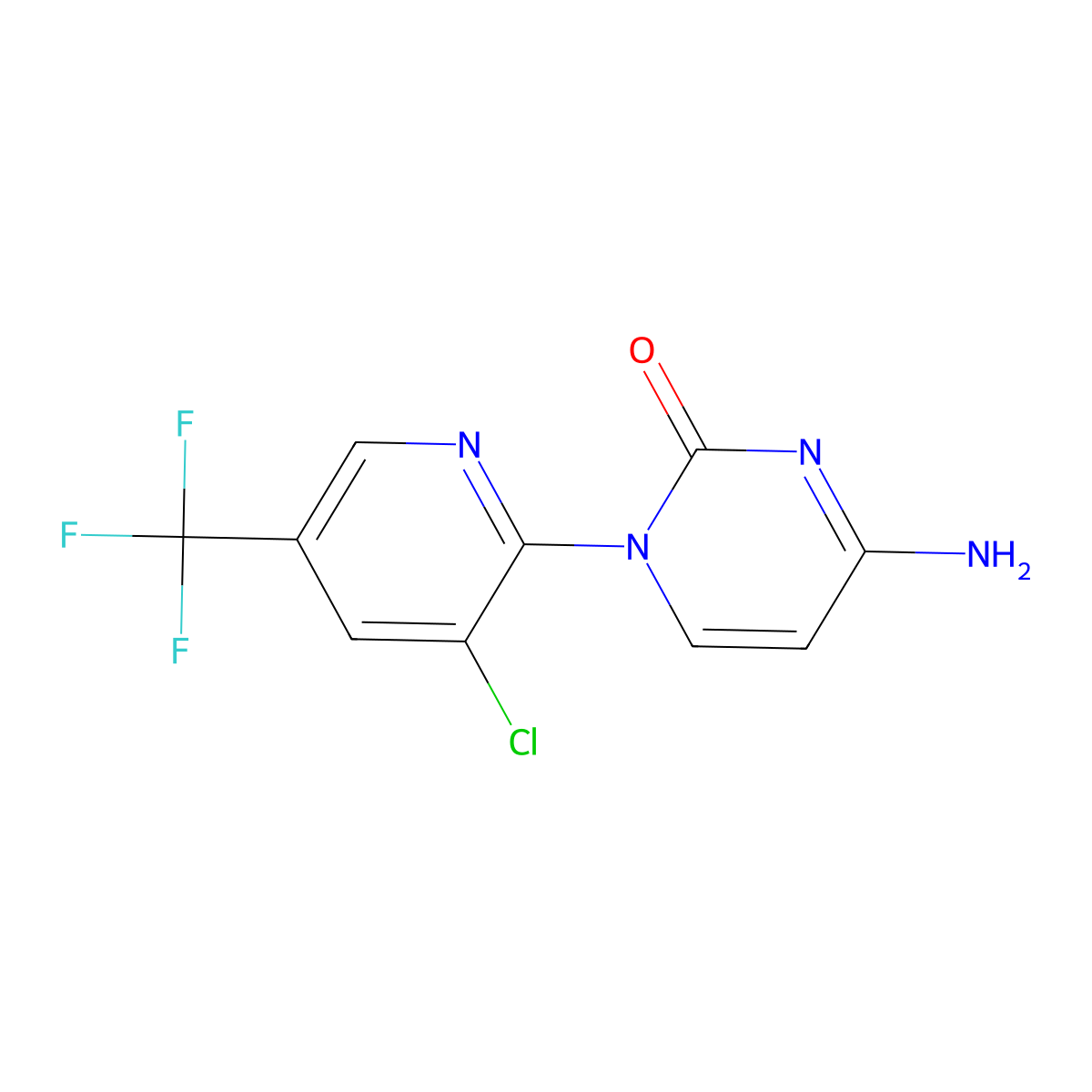 4-amino-1-[3-chloro-5-(trifluoromethyl)-2-pyridinyl]-2(1H)-pyrimidinone molecular structure, CAS 338420-22-7