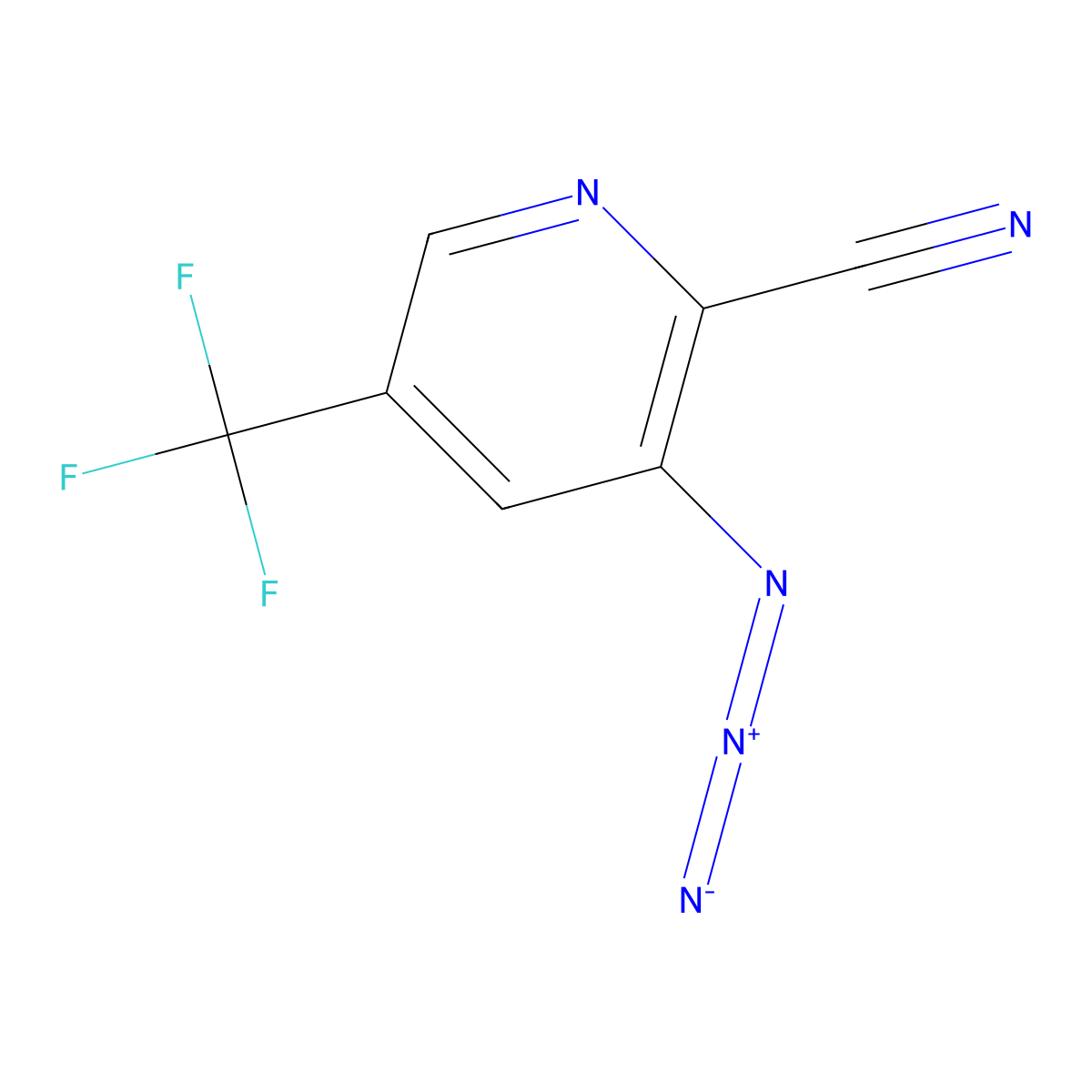 3-Azido-5-(trifluoromethyl)pyridine-2-carbonitrile molecular structure, CAS 338420-29-4