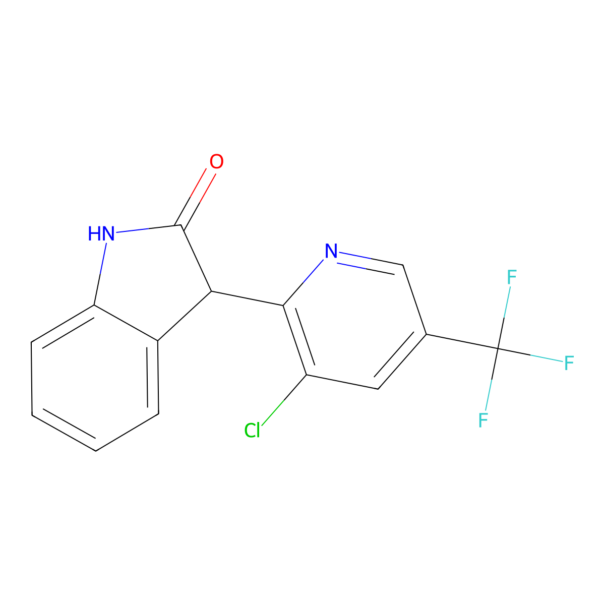 3-[3-chloro-5-(trifluoromethyl)-2-pyridinyl]-1,3-dihydro-2H-indol-2-one molecular structure, CAS 338420-42-1