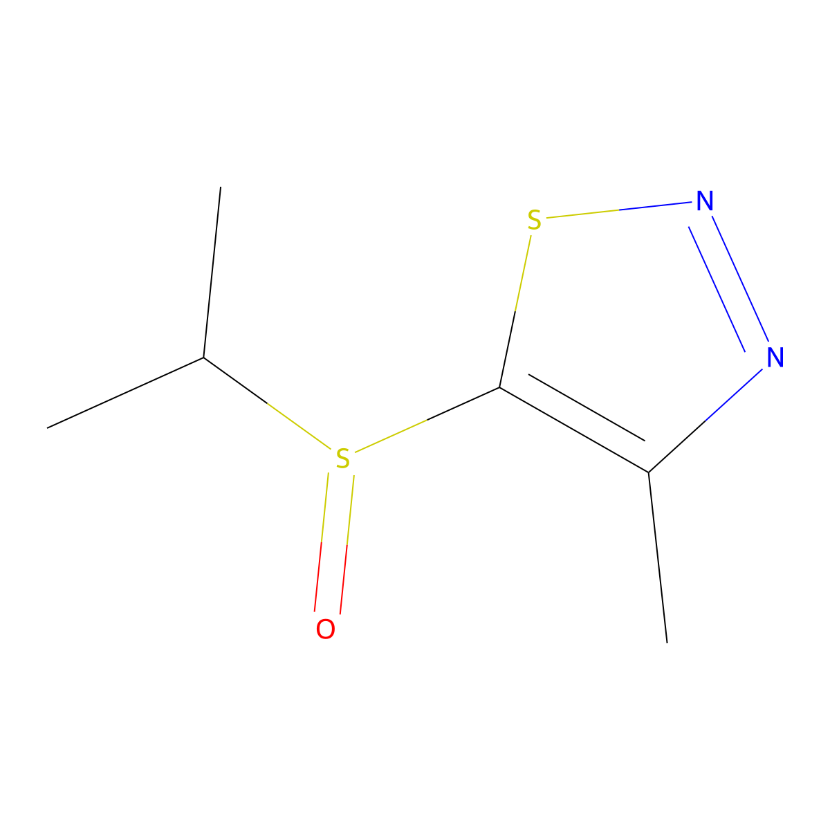 5-(Isopropylsulfinyl)-4-methyl-1,2,3-thiadiazole molecular structure, CAS 338420-55-6