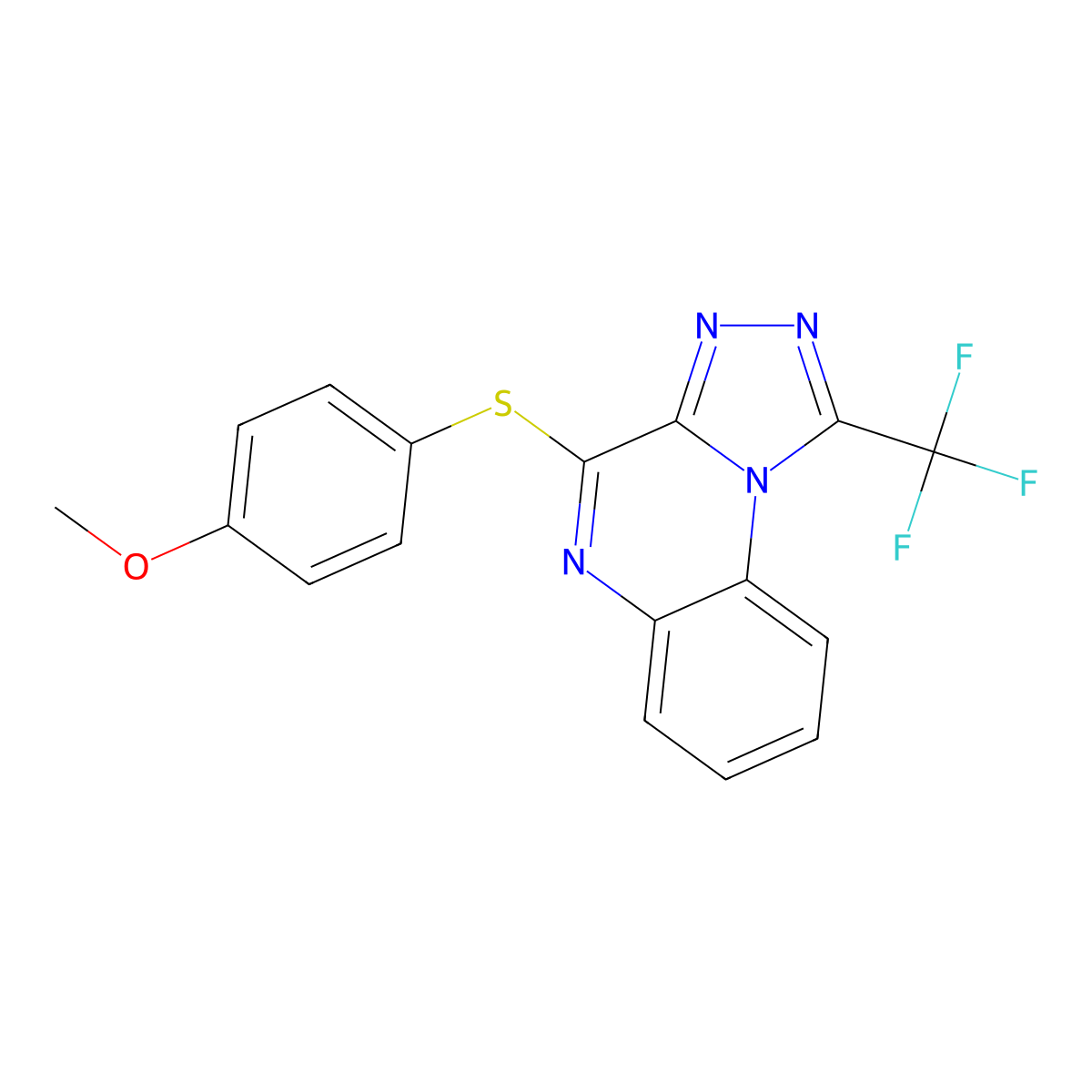 Methyl 4-{[1-(trifluoromethyl)[1,2,4]triazolo[4,3-a]quinoxalin-4-yl]sulfanyl}phenyl ether molecular structure, CAS 338420-56-7