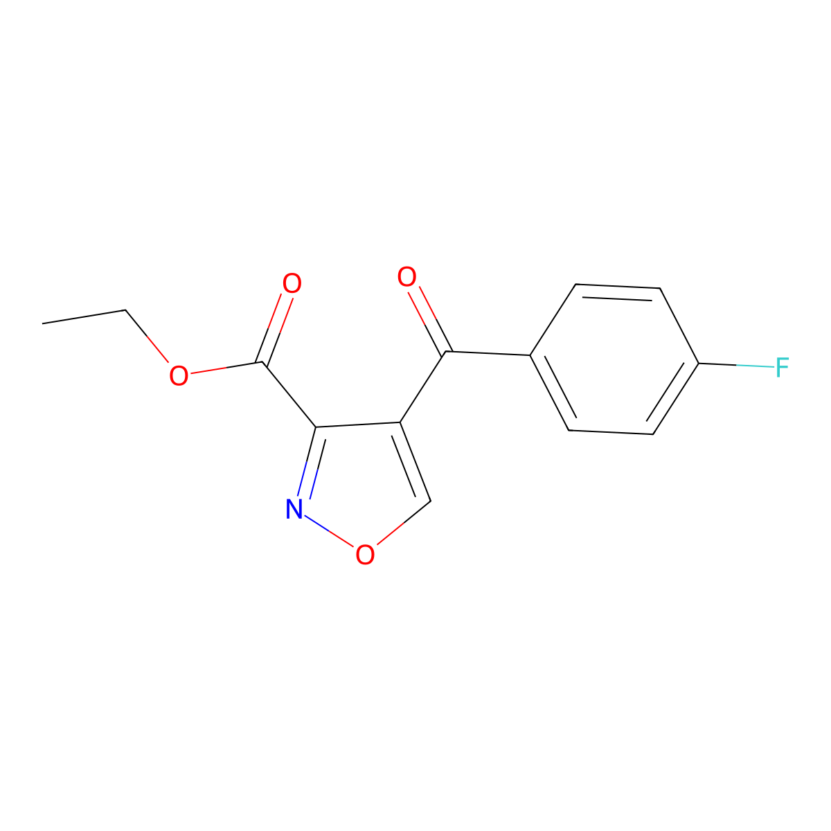 Ethyl 4-(4-fluorobenzoyl)-3-isoxazolecarboxylate molecular structure, CAS 338420-60-3