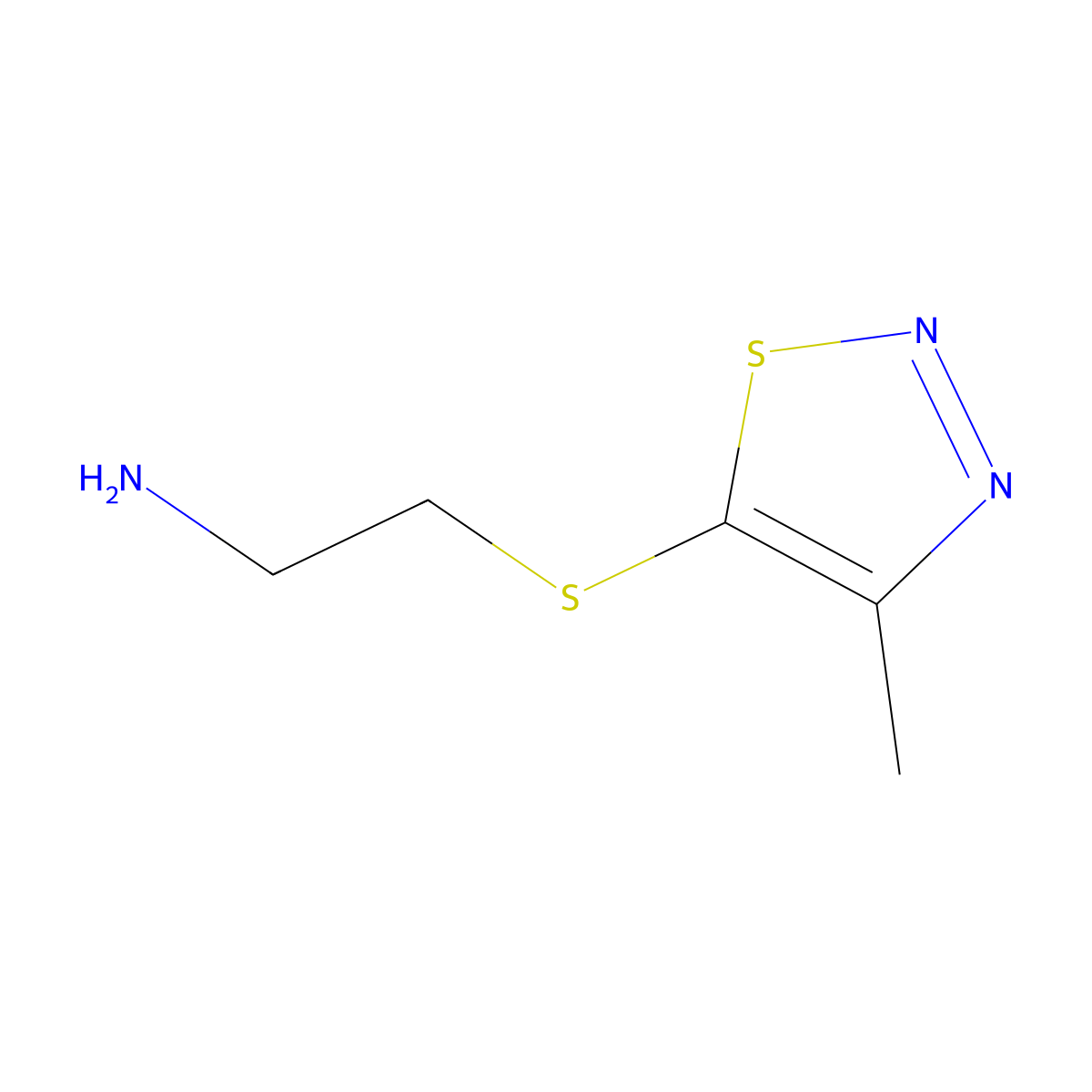 2-[(4-Methyl-1,2,3-thiadiazol-5-yl)sulfanyl]-1-ethanamine molecular structure, CAS 338420-61-4