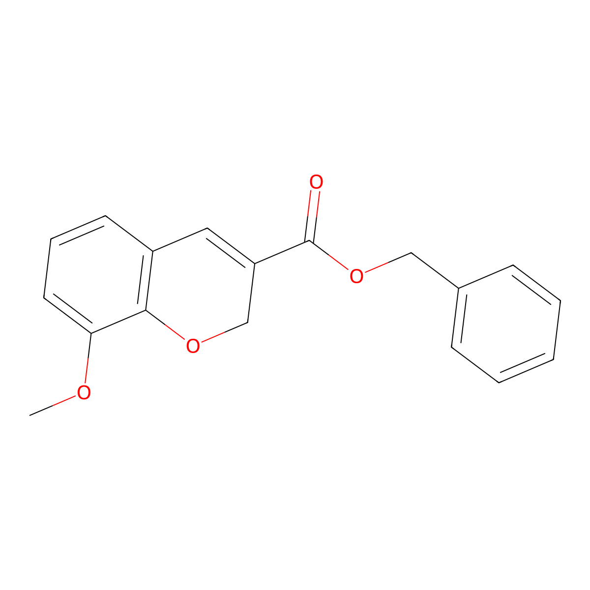 benzyl 8-methoxy-2H-chromene-3-carboxylate molecular structure, CAS 338420-69-2