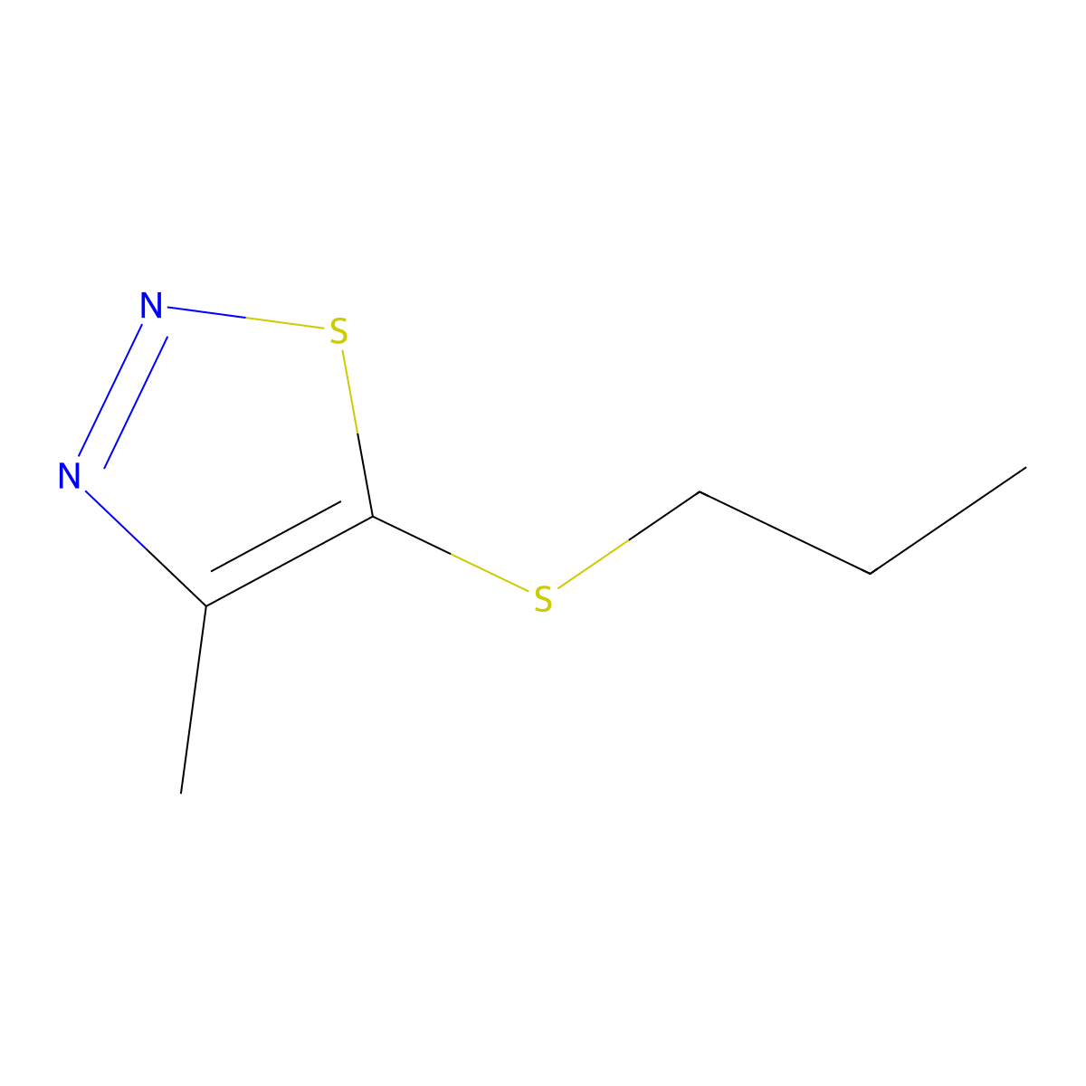 4-Methyl-1,2,3-thiadiazol-5-yl propyl sulfide molecular structure, CAS 338420-74-9