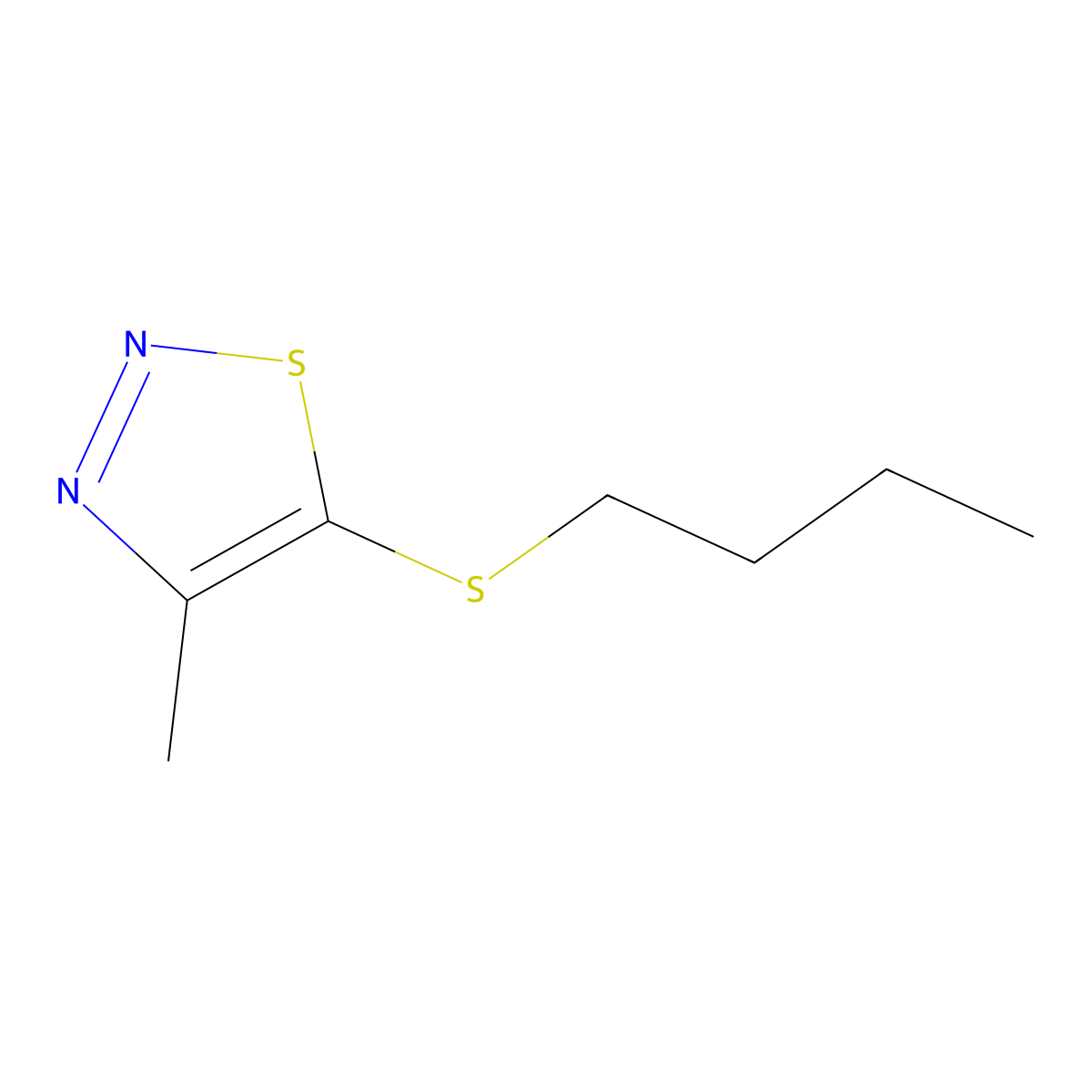 5-(Butylsulfanyl)-4-methyl-1,2,3-thiadiazole molecular structure, CAS 338420-76-1