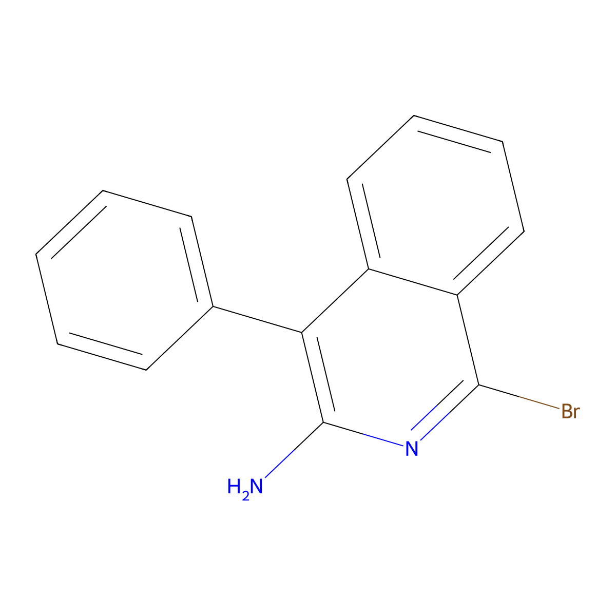 1-Bromo-4-phenylisoquinolin-3-amine molecular structure, CAS 338420-83-0