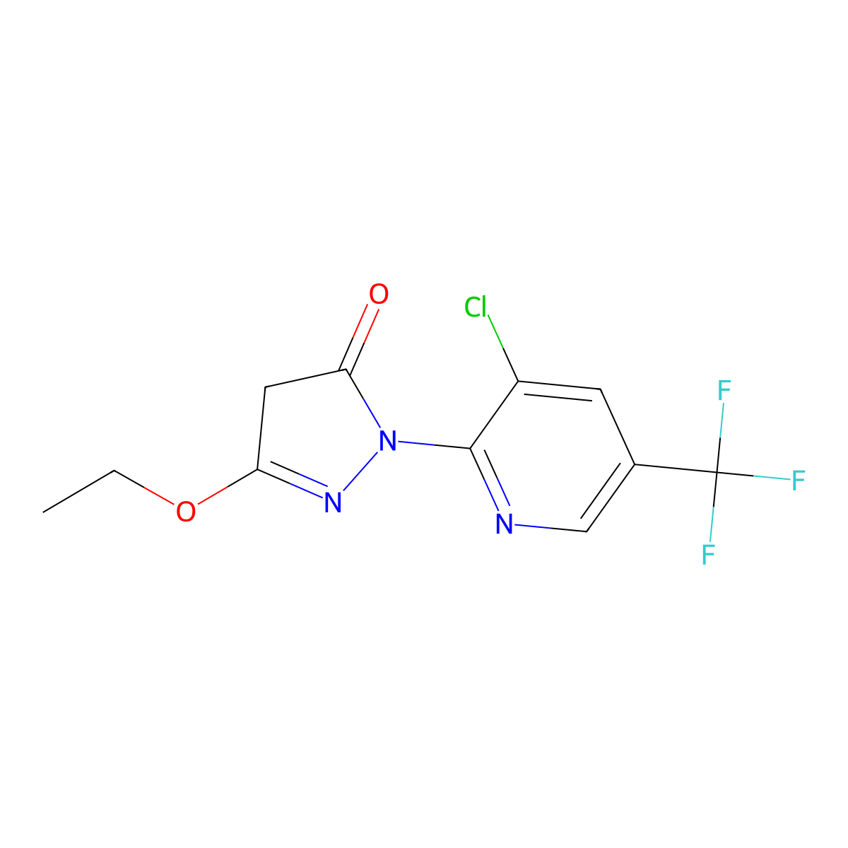 2-[3-chloro-5-(trifluoromethyl)-2-pyridinyl]-5-ethoxy-2,4-dihydro-3H-pyrazol-3-one molecular structure, CAS 338420-89-6