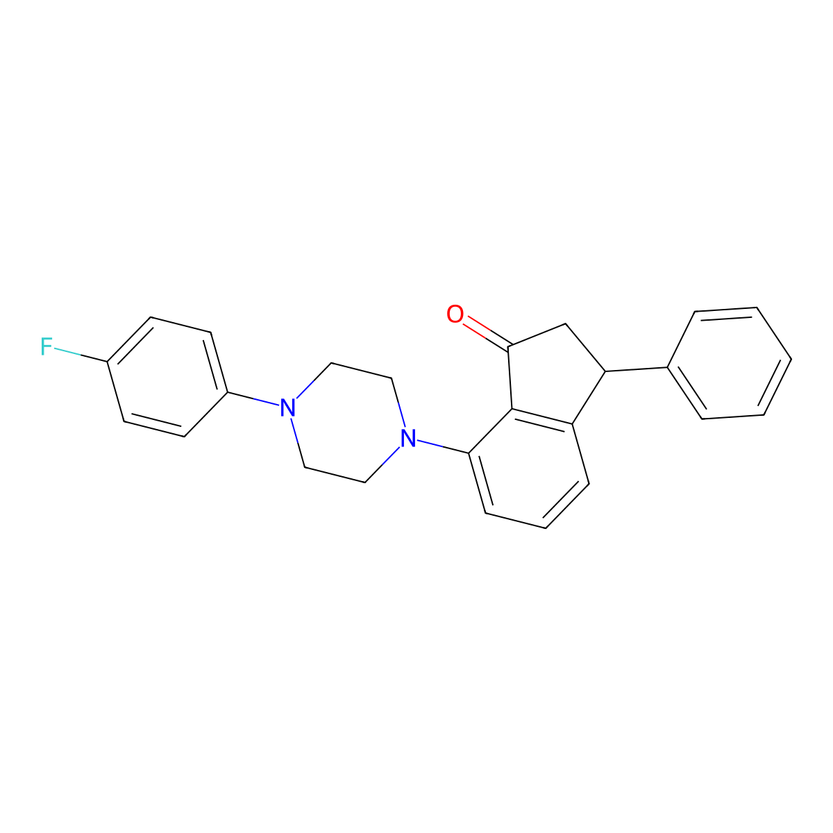 7-[4-(4-Fluorophenyl)piperazino]-3-phenyl-1-indanone molecular structure, CAS 338420-93-2