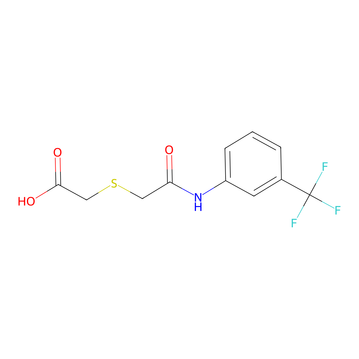 2-({2-Oxo-2-[3-(trifluoromethyl)anilino]-ethyl}sulfanyl)acetic acid molecular structure, CAS 338421-05-9