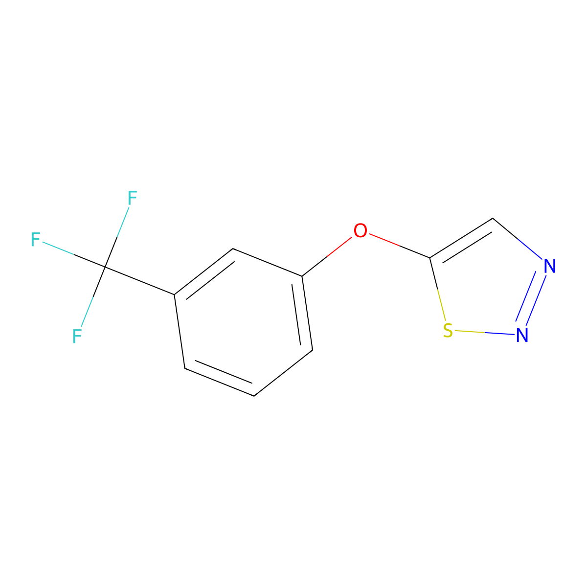 5-[3-(Trifluoromethyl)phenoxy]-1,2,3-thiadiazole molecular structure, CAS 338421-08-2