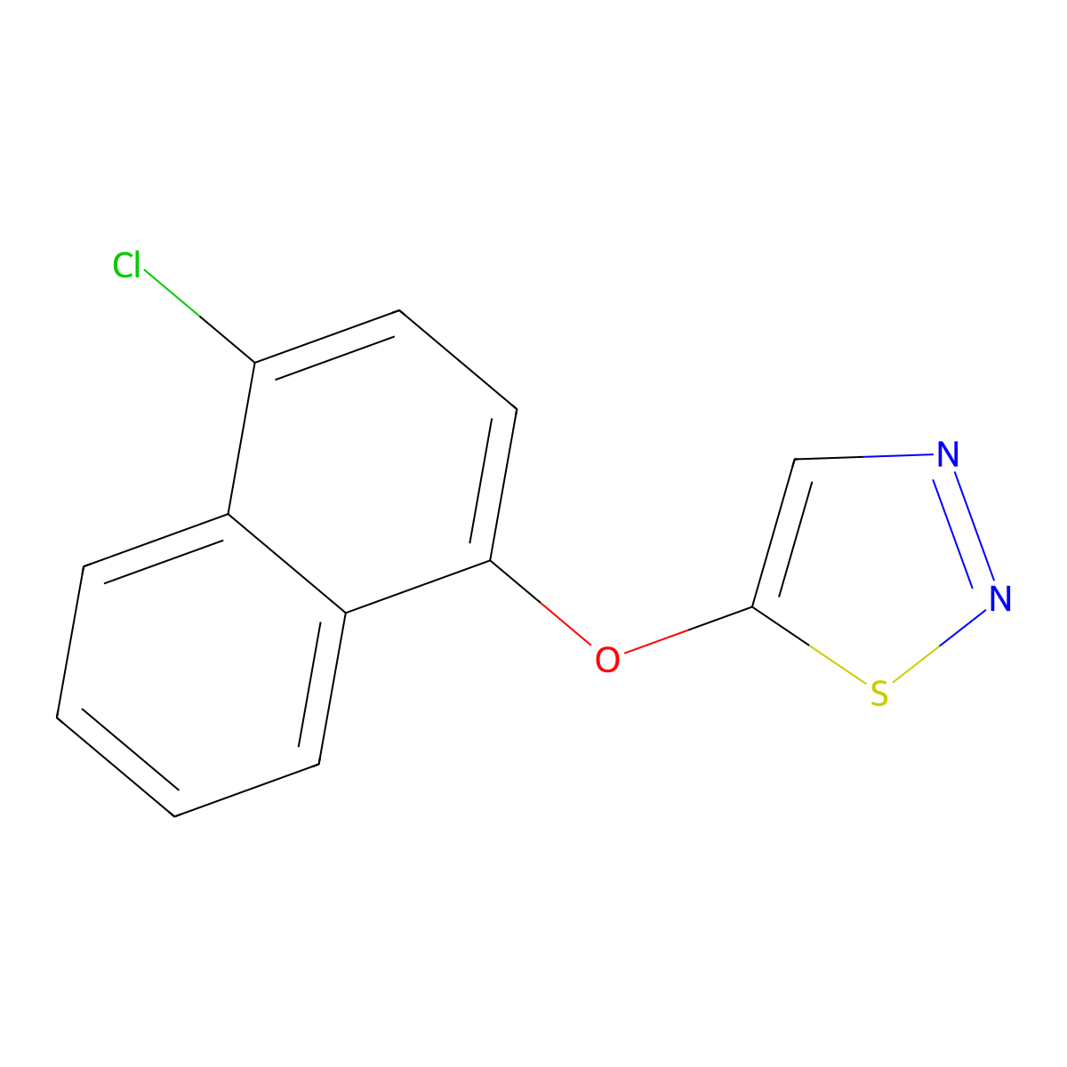 4-Chloro-1-naphthyl 1,2,3-thiadiazol-5-yl ether molecular structure, CAS 338421-09-3