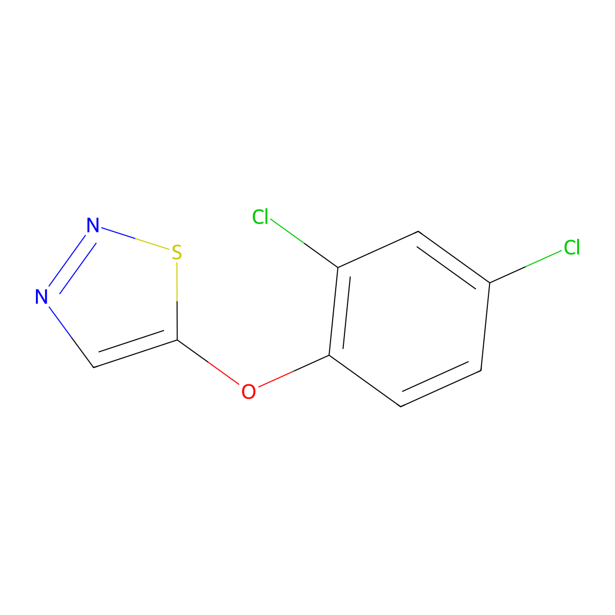 2,4-Dichlorophenyl 1,2,3-thiadiazol-5-yl ether molecular structure, CAS 338421-13-9