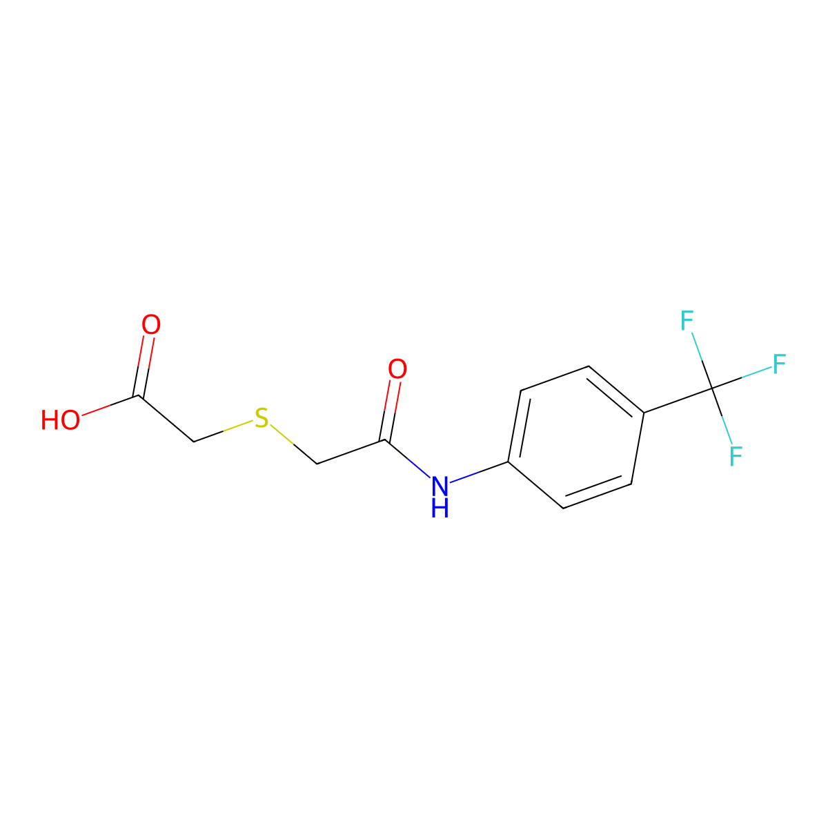 2-({2-Oxo-2-[4-(trifluoromethyl)anilino]-ethyl}sulfanyl)acetic acid molecular structure, CAS 338421-16-2