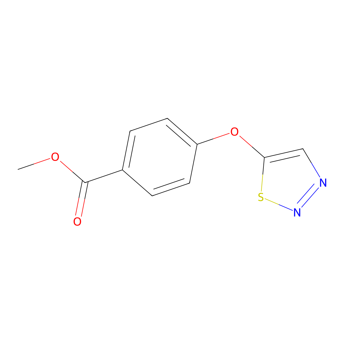 Methyl 4-(1,2,3-thiadiazol-5-yloxy)benzoate molecular structure, CAS 338421-22-0