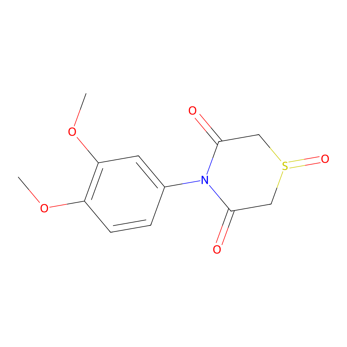 4-(3,4-Dimethoxyphenyl)-1lambda~4~,4-thiazinane-1,3,5-trione molecular structure, CAS 338421-27-5