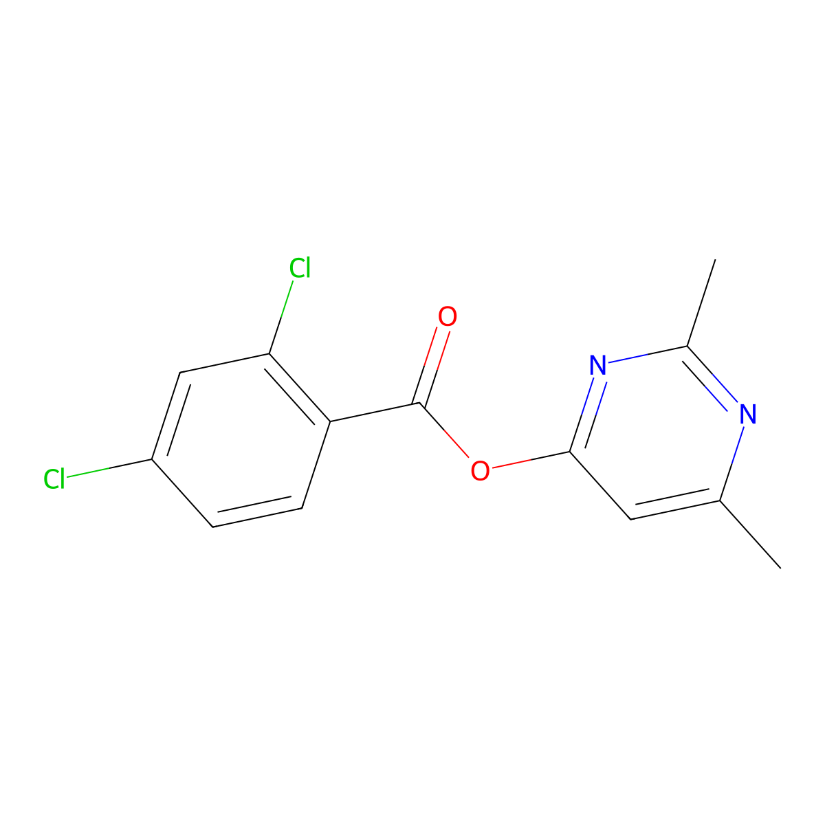 2,6-Dimethyl-4-pyrimidinyl 2,4-dichlorobenzenecarboxylate molecular structure, CAS 338421-28-6