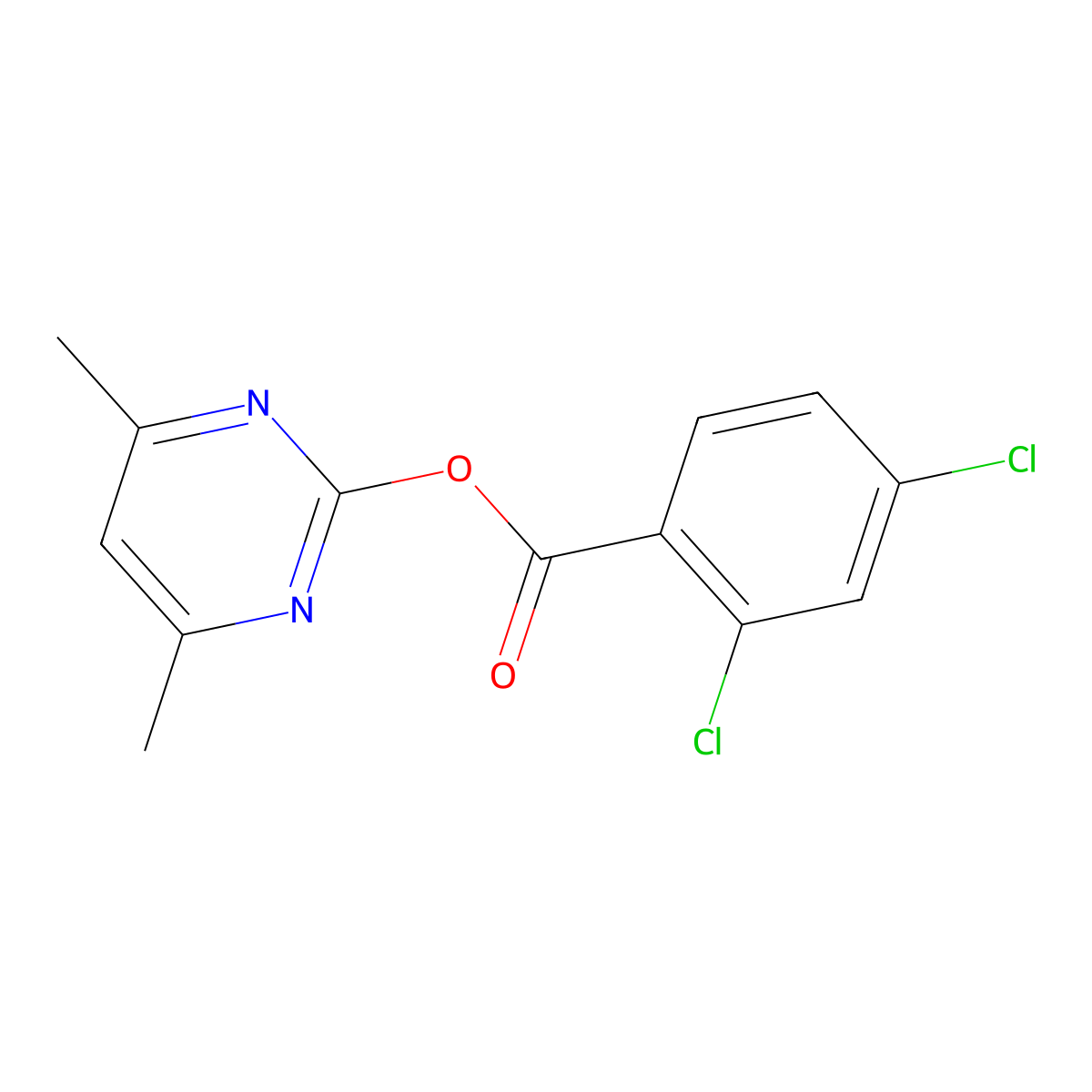 4,6-Dimethyl-2-pyrimidinyl 2,4-dichlorobenzenecarboxylate molecular structure, CAS 338421-30-0