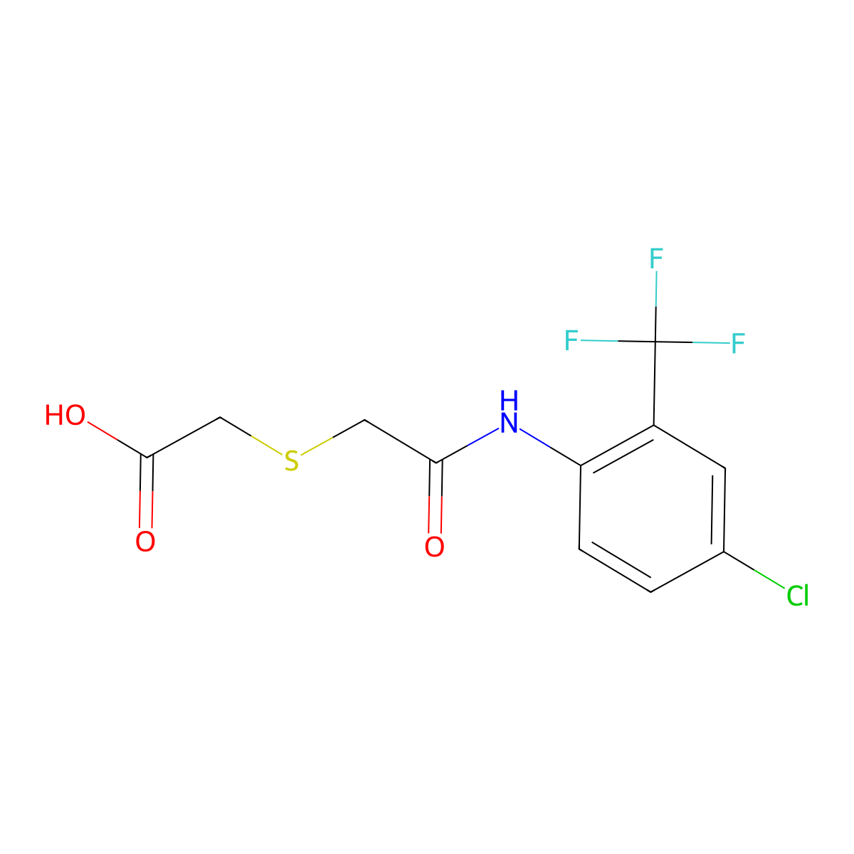 2-({2-[4-Chloro-2-(trifluoromethyl)anilino]-2-oxoethyl}sulfanyl)acetic acid molecular structure, CAS 338421-31-1