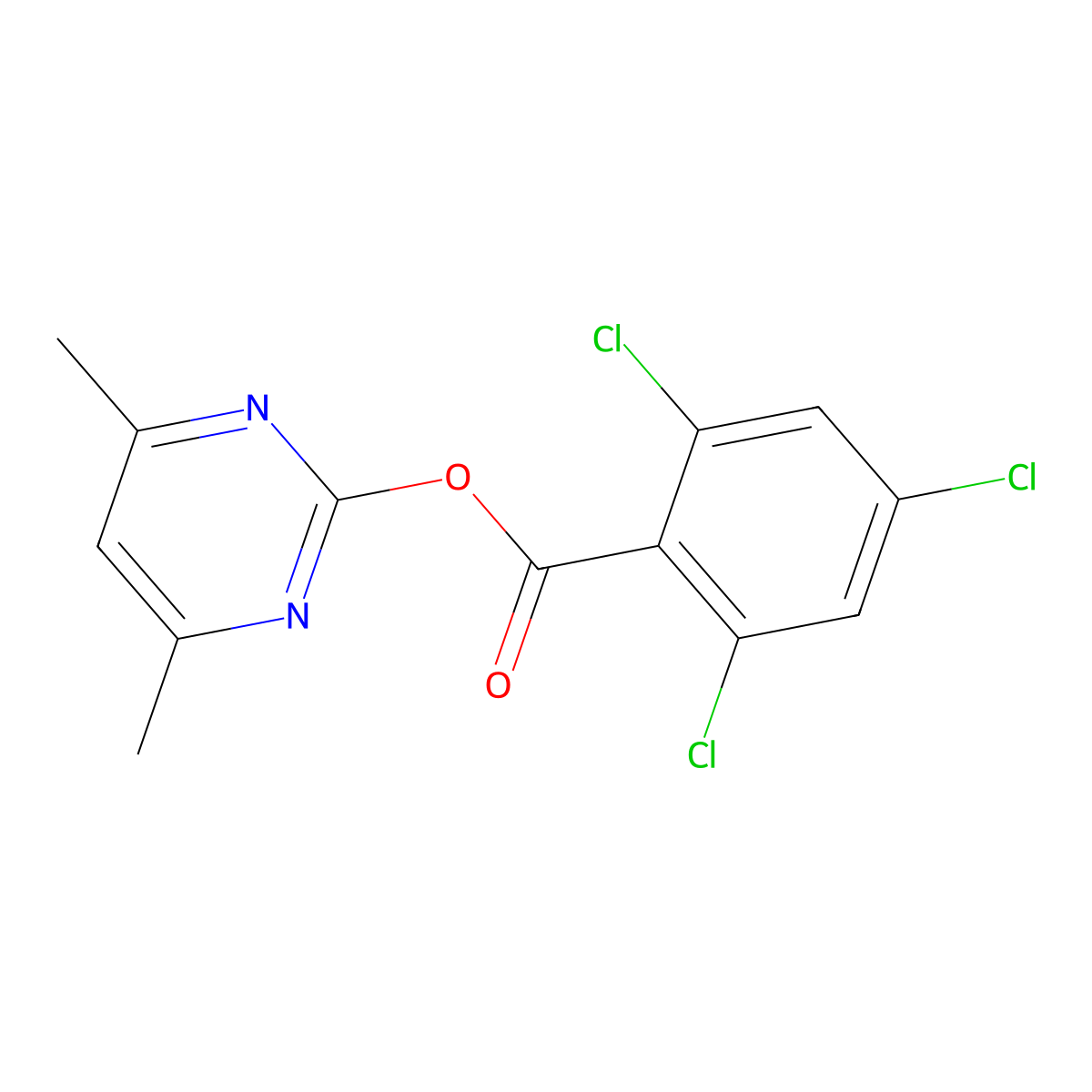4,6-Dimethyl-2-pyrimidinyl 2,4,6-trichlorobenzenecarboxylate molecular structure, CAS 338421-36-6