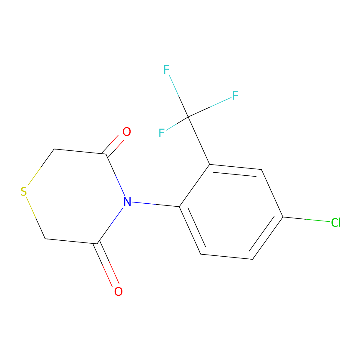 4-[4-Chloro-2-(trifluoromethyl)phenyl]thiomorpholine-3,5-dione molecular structure, CAS 338421-37-7