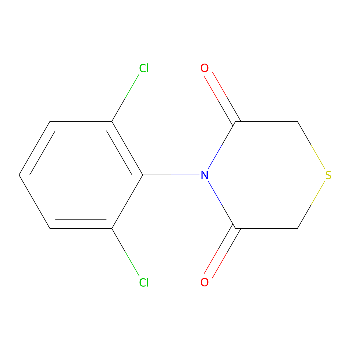4-(2,6-Dichlorophenyl)thiomorpholine-3,5-dione molecular structure, CAS 338421-38-8