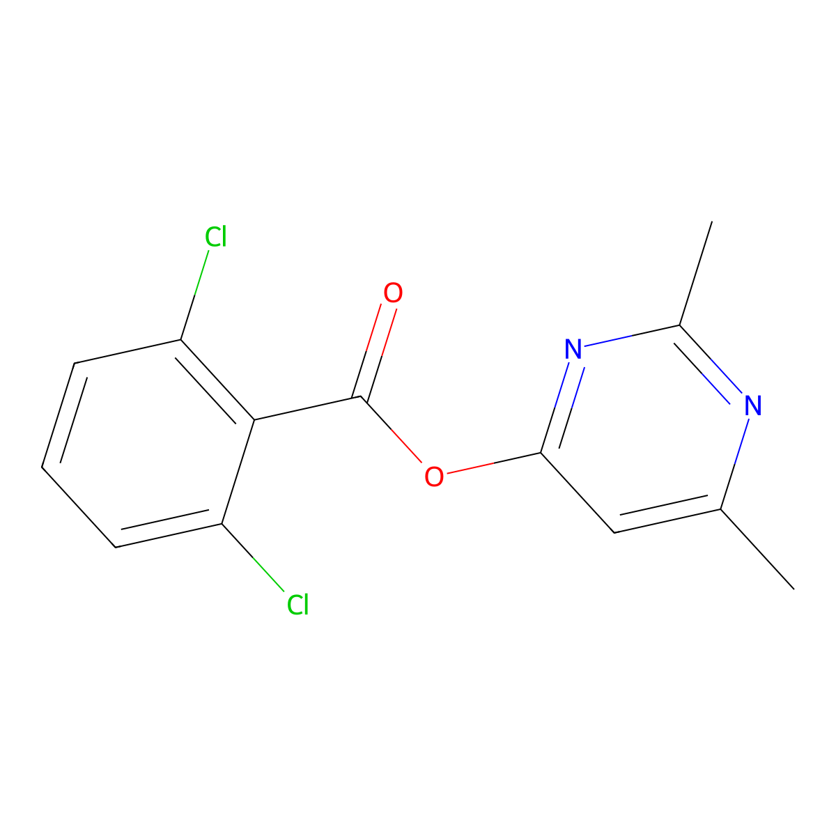 2,6-Dimethyl-4-pyrimidinyl 2,6-dichlorobenzenecarboxylate molecular structure, CAS 338421-41-3