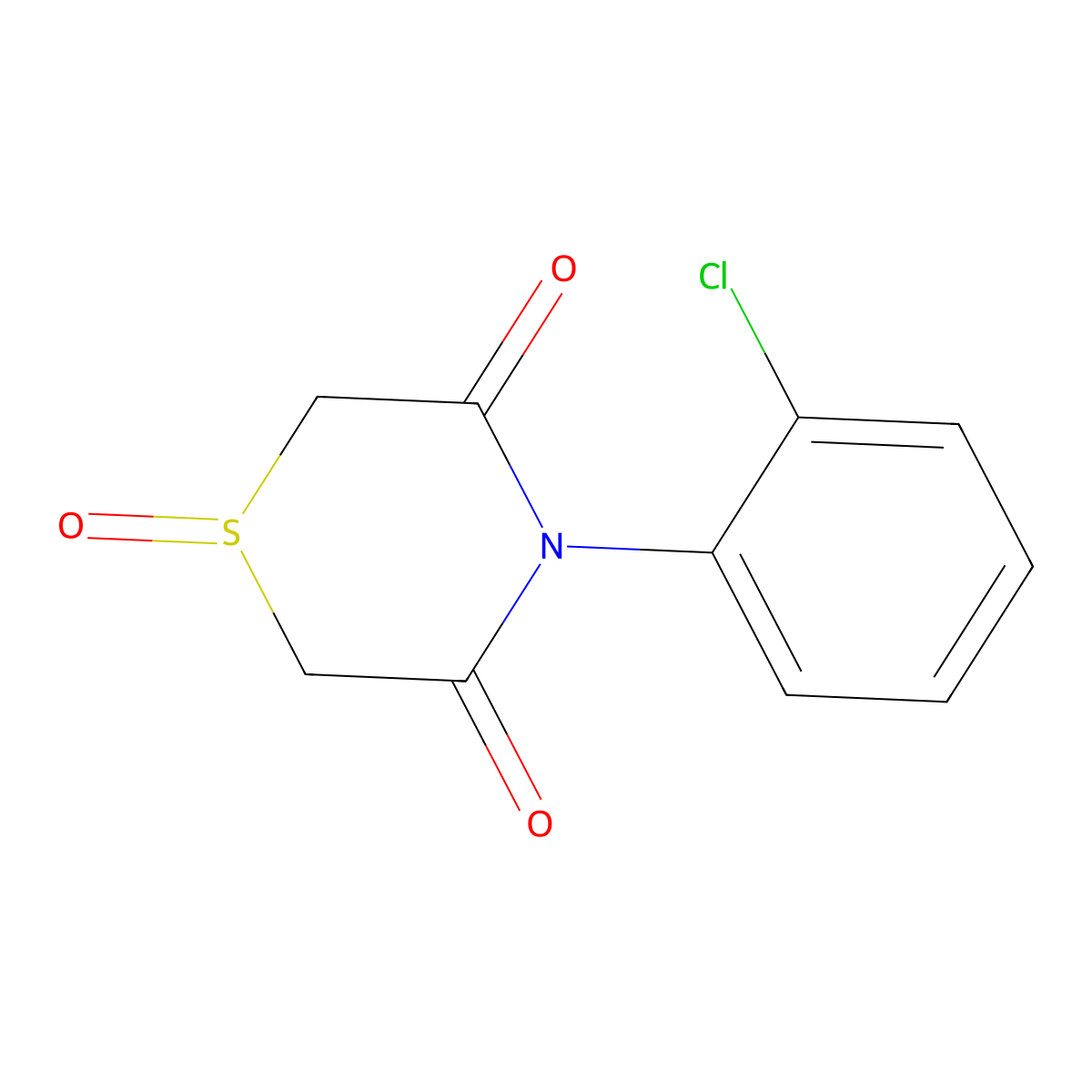 4-(2-Chlorophenyl)-1-oxo-1,4-thiazinane-3,5-dione molecular structure, CAS 338421-44-6