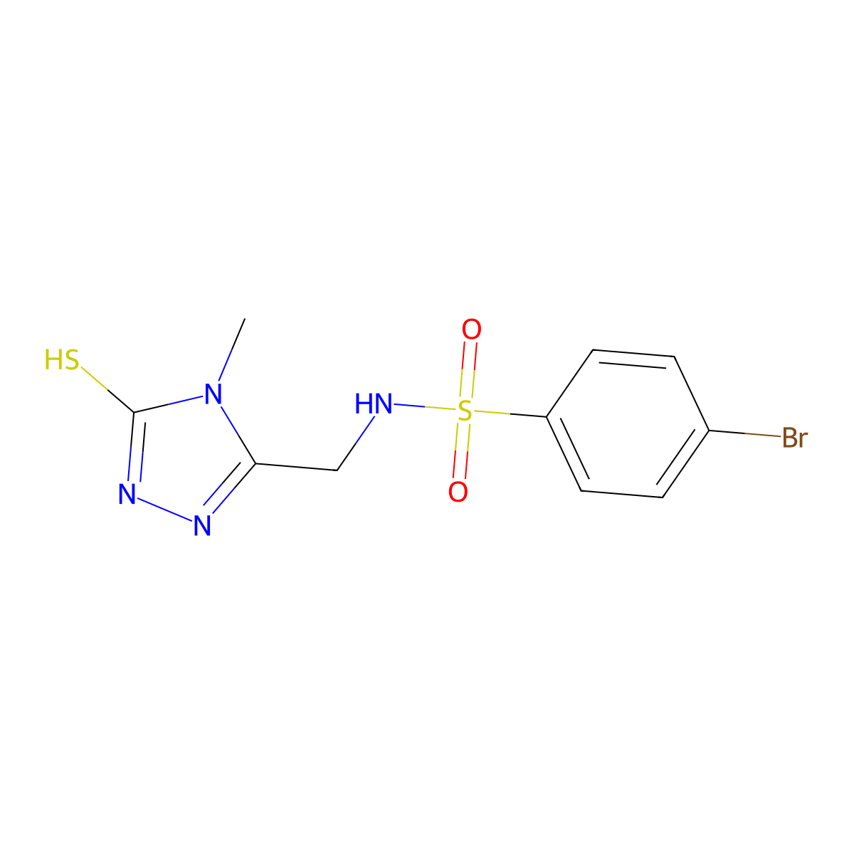 4-bromo-N-[(4-methyl-5-sulfanyl-4H-1,2,4-triazol-3-yl)methyl]benzenesulfonamide molecular structure, CAS 338421-55-9