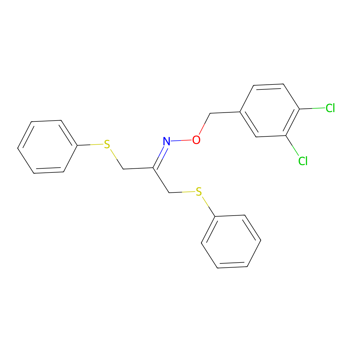 N-[(3,4-dichlorophenyl)methoxy]-1,3-bis(phenylsulfanyl)propan-2-imine molecular structure, CAS 338421-57-1