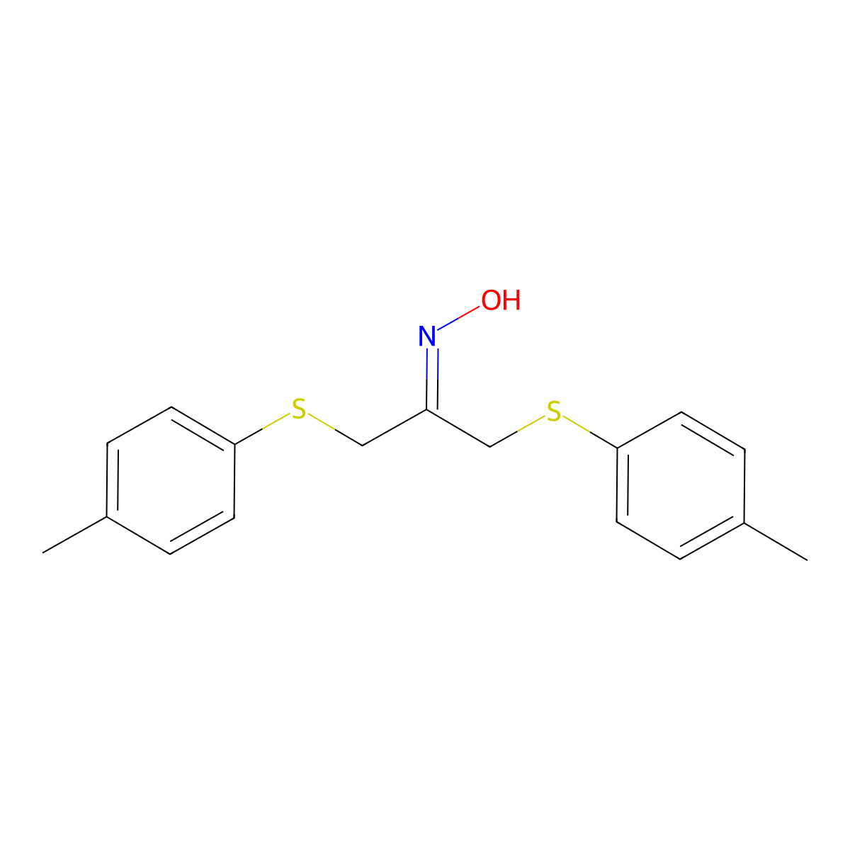 1,3-Bis[(4-methylphenyl)sulfanyl]acetone oxime molecular structure, CAS 338421-65-1