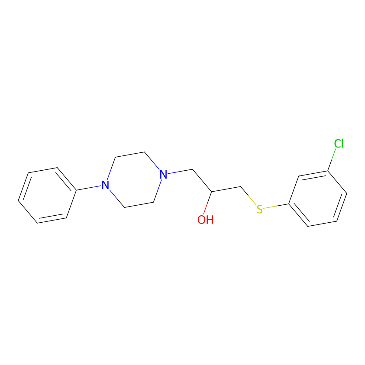 1-[(3-Chlorophenyl)sulfanyl]-3-(4-phenylpiperazino)-2-propanol molecular structure, CAS 338421-68-4
